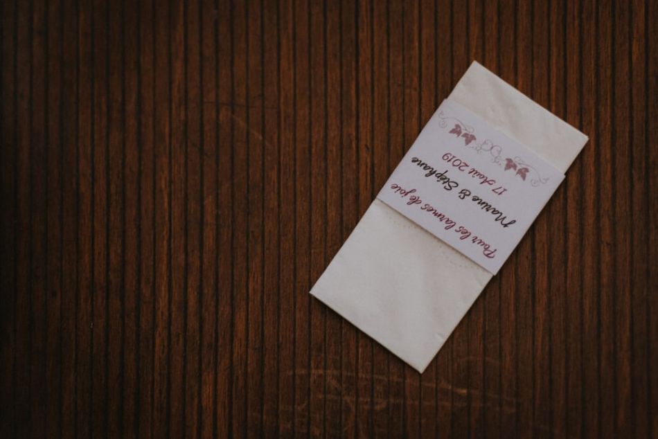 Petite attention des mariés pour leur mariage à la cathédrale de Auch