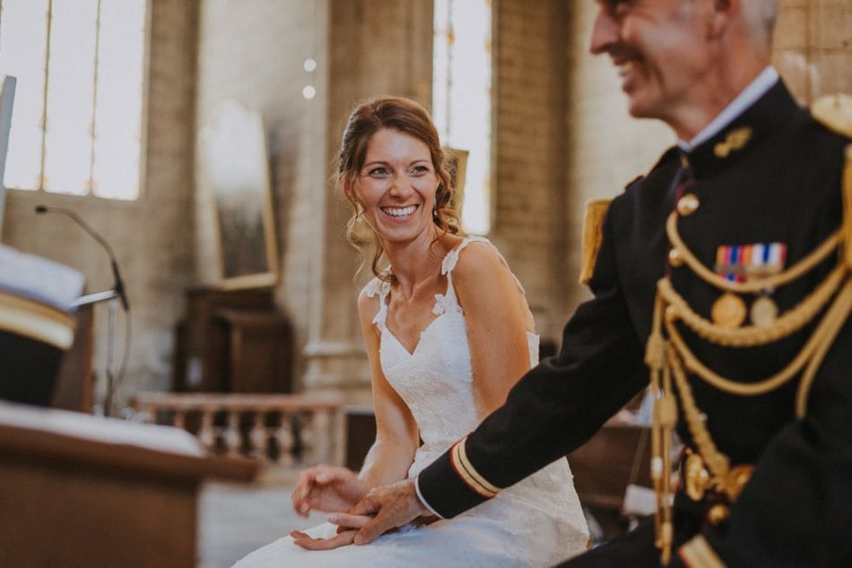 Les mariés, leur sourire et émotion, cathédrale de Auch