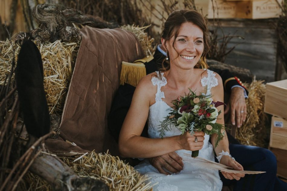 La mariée au naturel, déco champêtre, au domaine de Baulieu à Auch dans le Gers