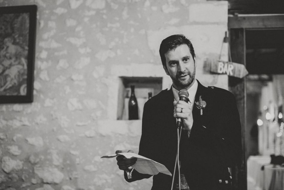discours du marié, mariage anglais, Chateau de la Cote, Perigord