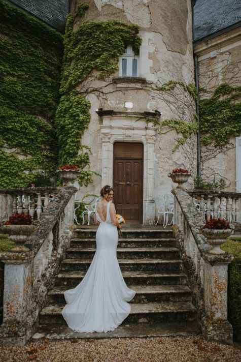 photos des mariés, mariage anglais, chateau de la Cote, Perigord, Sarlat